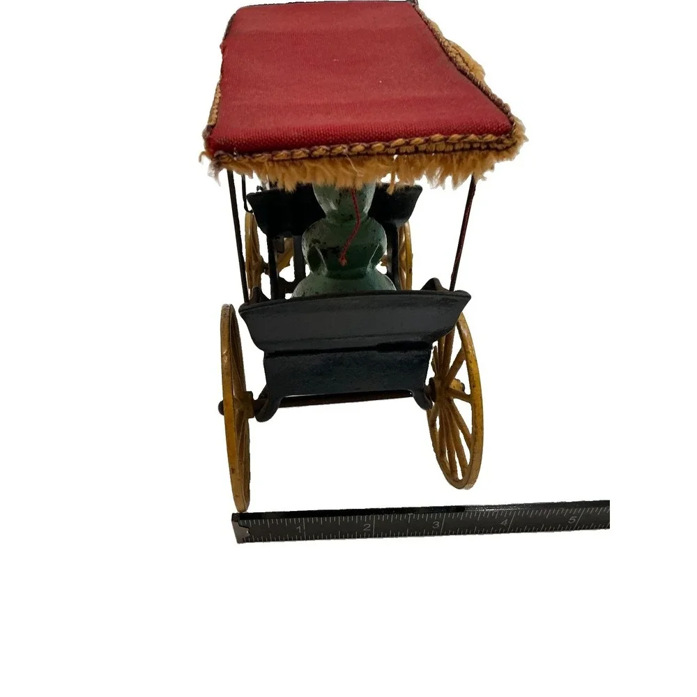 VTG Antique Kenton Cast Iron Horse Drawn Surrey Carriage Toy 13